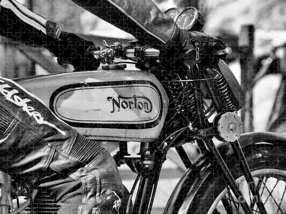 Vintage Jigsaw Puzzle featuring the photograph Riding a Vintage Norton by Tim Gainey
