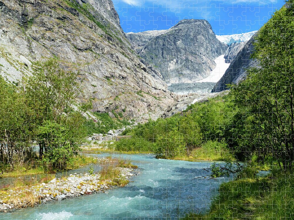Norway Jigsaw Puzzle featuring the photograph River Landscape in Norway Europe by Matthias Hauser