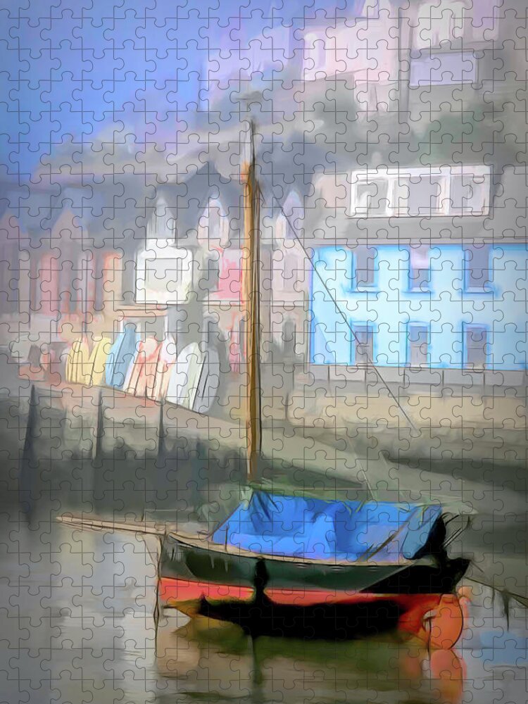 Sailboat Jigsaw Puzzle featuring the photograph River Looe Sailboat by Jerry Griffin