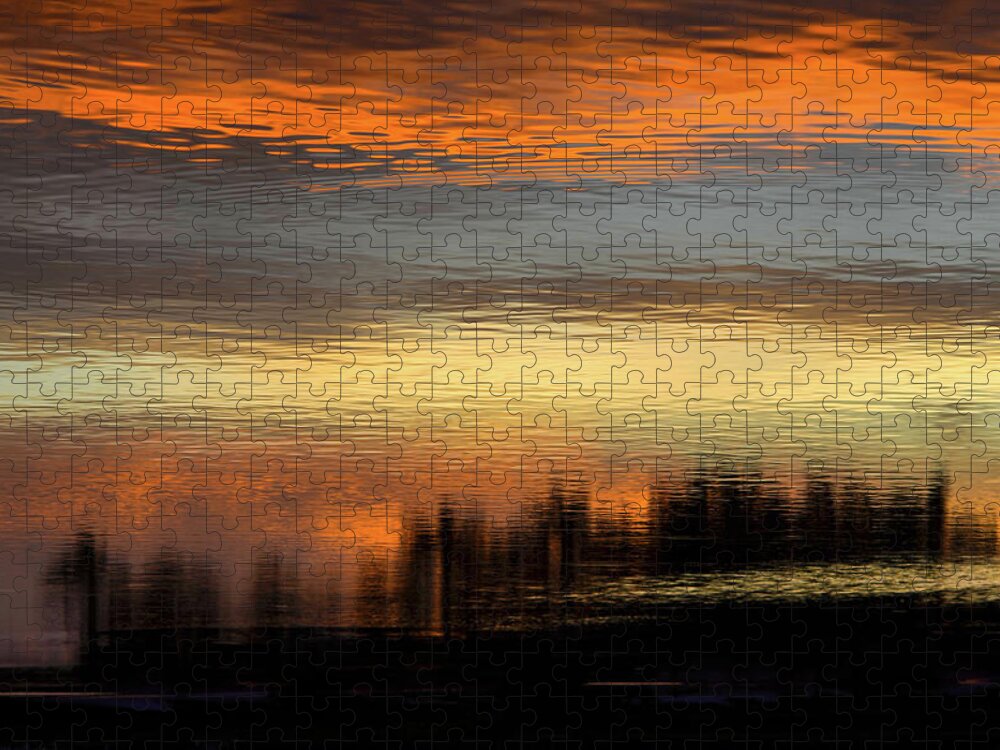 Abstract Jigsaw Puzzle featuring the photograph River Of Sky by Laura Fasulo