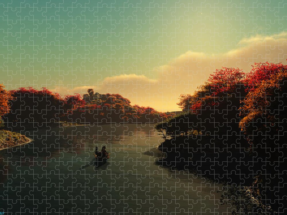 River Jigsaw Puzzle featuring the digital art River Song by Williem McWhorter