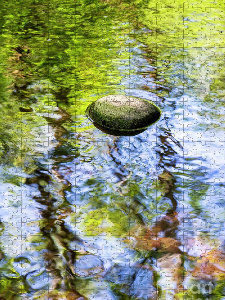 Water Jigsaw Puzzle featuring the photograph River Stone Ripples by Tim Gainey