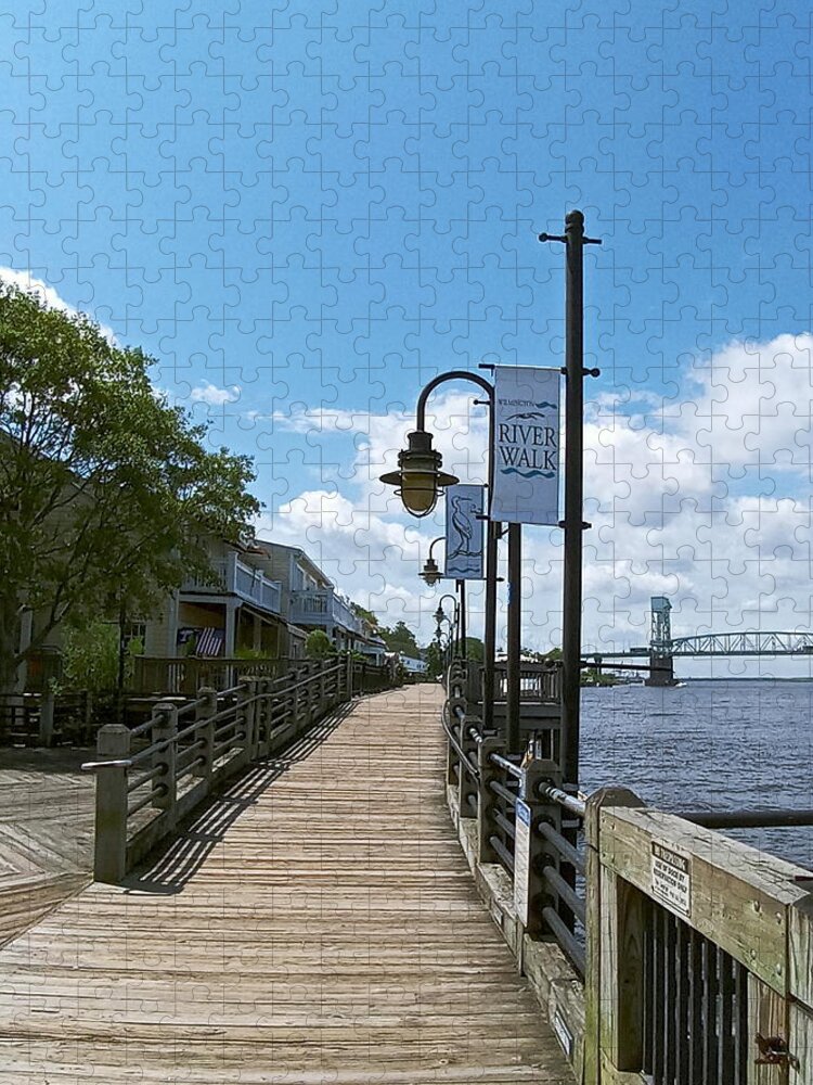 River Walk Jigsaw Puzzle featuring the photograph Riverwalk Looking South by Heather E Harman