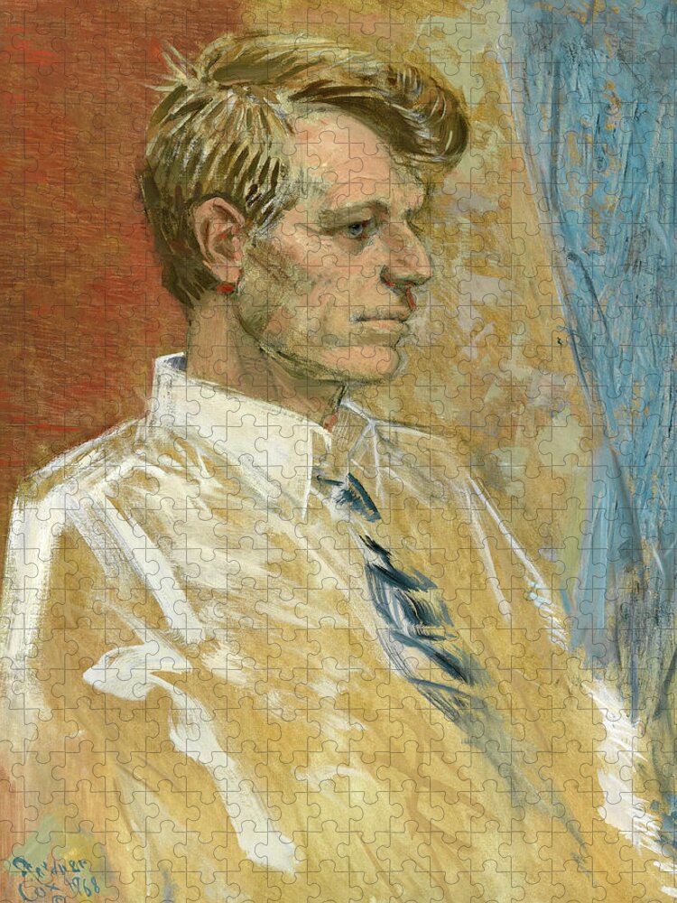 Gardner Cox Jigsaw Puzzle featuring the painting Robert Francis Kennedy by Gardner Cox