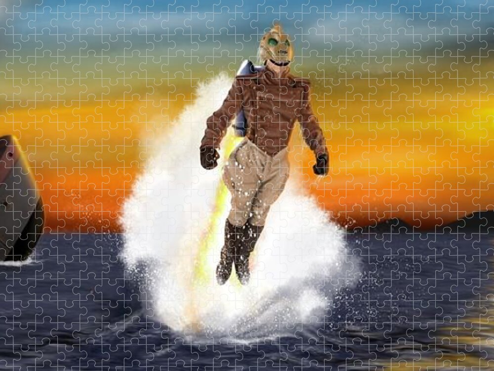 Landscape Jigsaw Puzzle featuring the painting Rocketeer by Josh Thomas