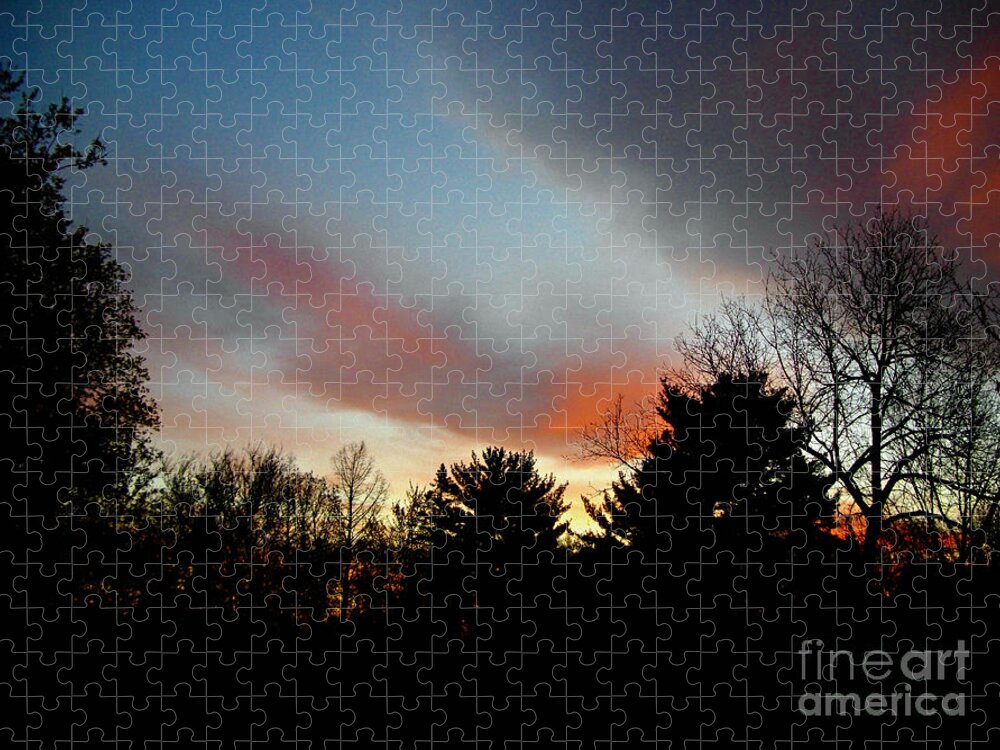 Landscape Jigsaw Puzzle featuring the photograph Rolling Clouds Sunrise by Frank J Casella