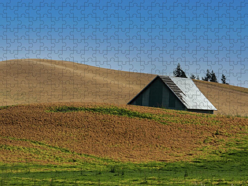 Farm Jigsaw Puzzle featuring the photograph Rooftop in the Wheat Fields by Connie Carr