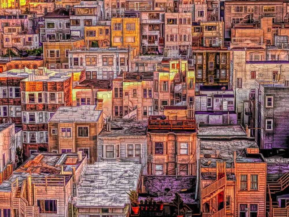 North Beach Jigsaw Puzzle featuring the photograph Rooftops in North Beach - San Francisco by Susan Hope Finley