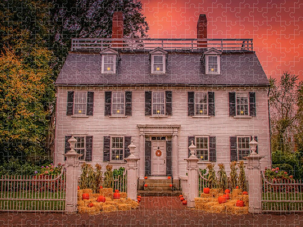 Ropes Mansion Jigsaw Puzzle featuring the photograph Ropes Mansion is ready for Halloween by Jeff Folger