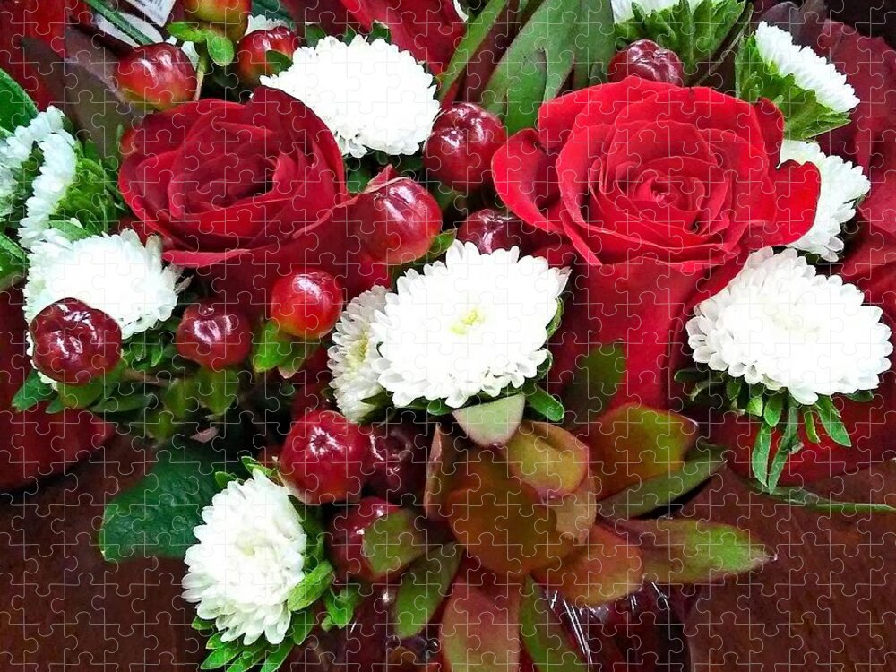 Roses Jigsaw Puzzle featuring the photograph Roses and Cherries by Andrew Lawrence