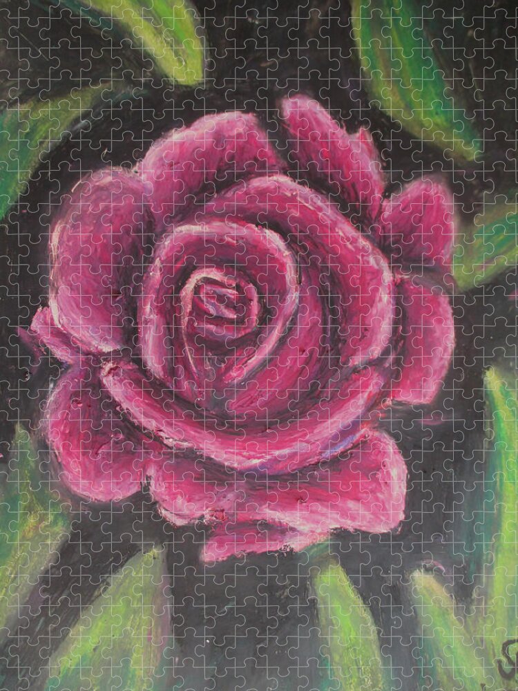 Rose Jigsaw Puzzle featuring the painting Rosy Pink by Jen Shearer