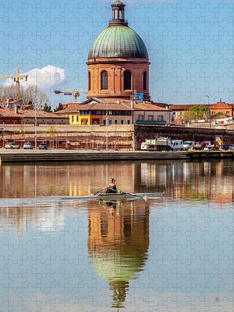 Rowing Jigsaw Puzzle featuring the photograph Rowing on the Garonne by W Chris Fooshee