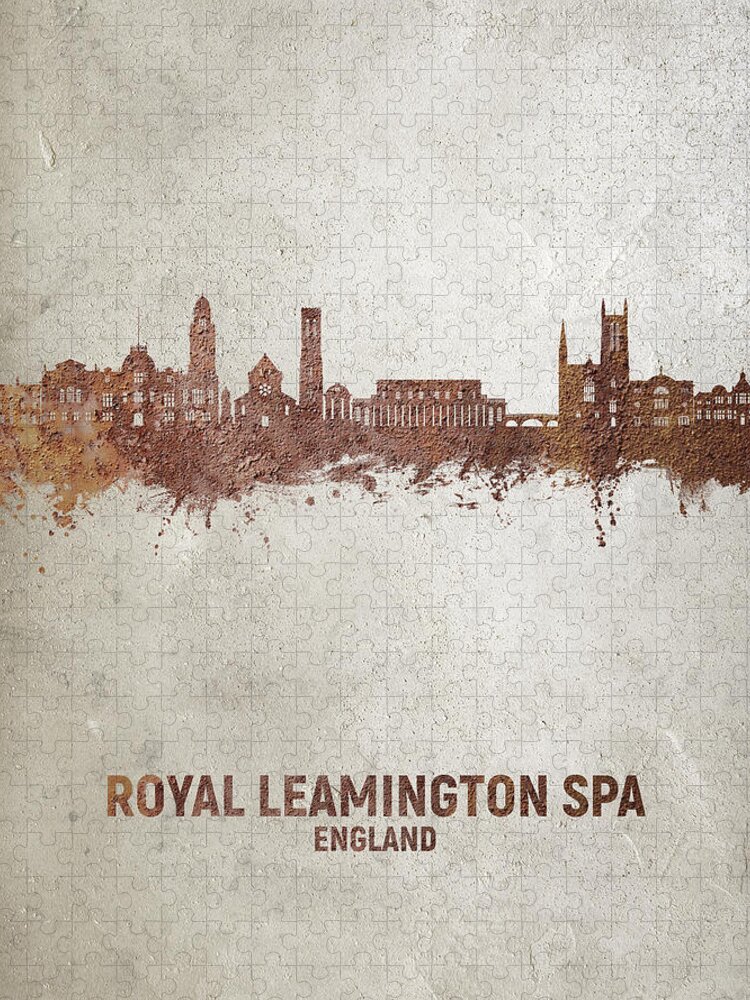 Royal Leamington Spa Jigsaw Puzzle featuring the digital art Royal Leamington Spa England Skyline #95 by Michael Tompsett