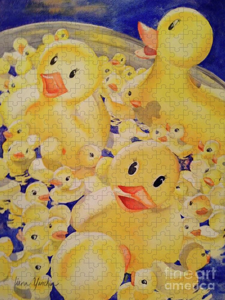 State Fair Jigsaw Puzzle featuring the painting Rubber Duck Game by Liana Yarckin