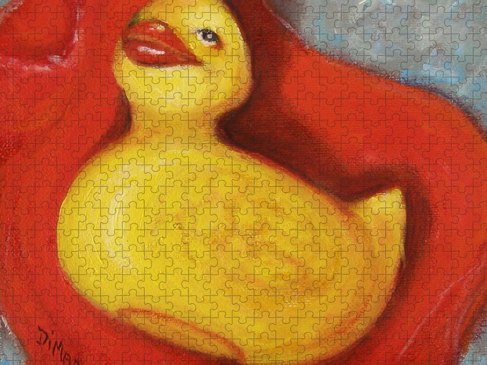 Realism Jigsaw Puzzle featuring the painting Rubber Duckie by Donelli DiMaria