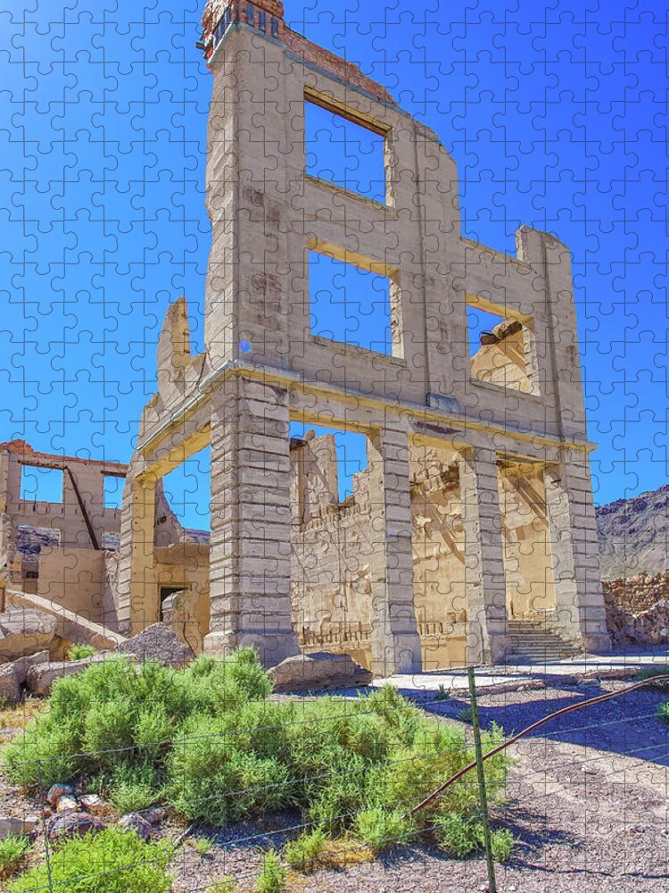 Bank Jigsaw Puzzle featuring the photograph Ryolite Nevada Ghost Town Bank by Scott McGuire