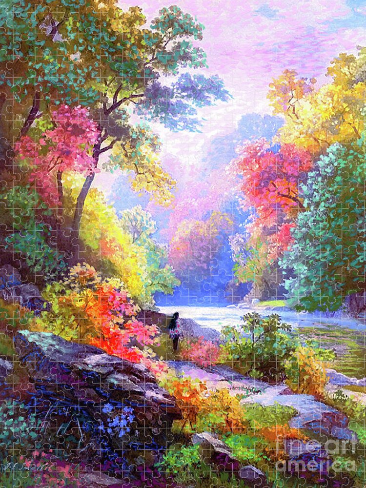 Meditation Jigsaw Puzzle featuring the painting Sacred Landscape Meditation by Jane Small