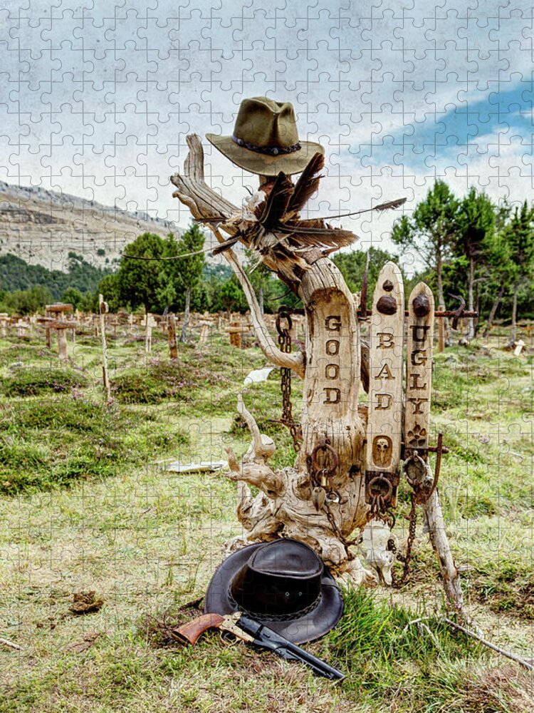 Sad Hill Cemetery Jigsaw Puzzle featuring the photograph Sad Hill Cemetery 01 by Weston Westmoreland