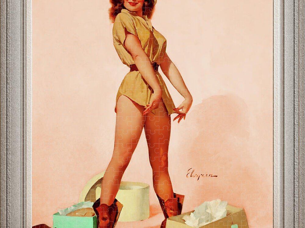 Second Thoughts Gil Elvgren Pinup Girl CANVAS PRINT 