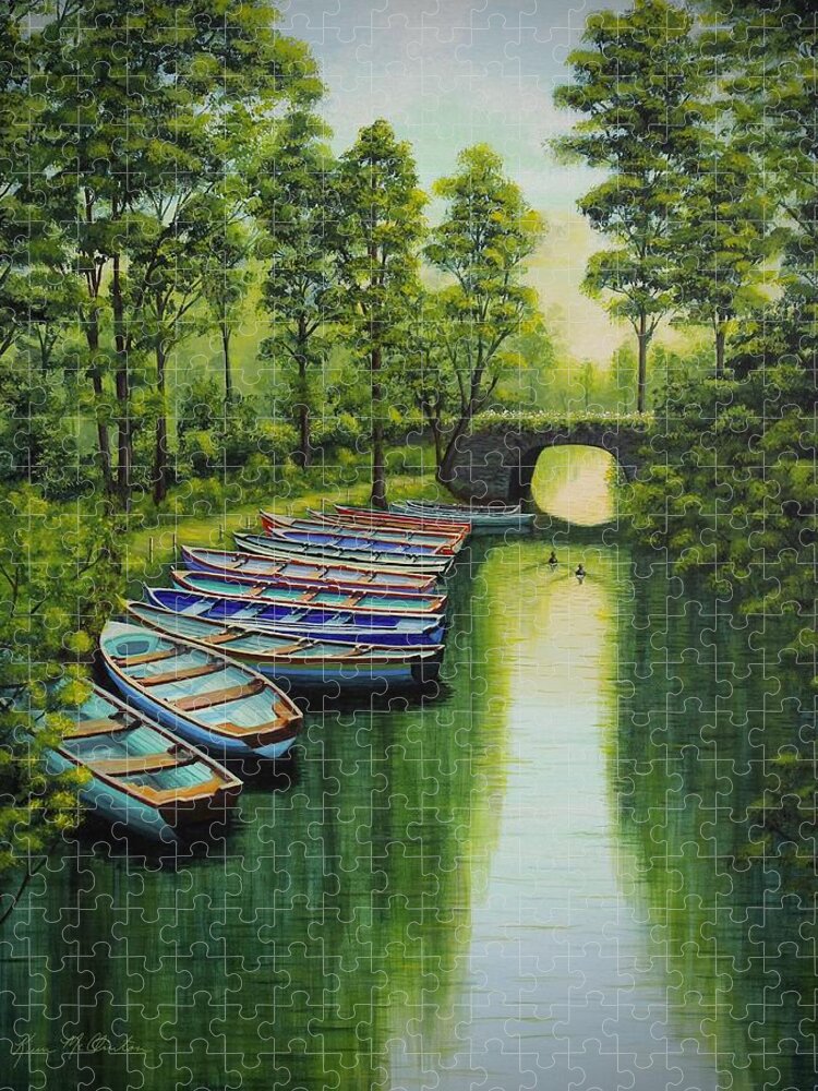 Kim Mcclinton Jigsaw Puzzle featuring the painting Safe Harbour by Kim McClinton