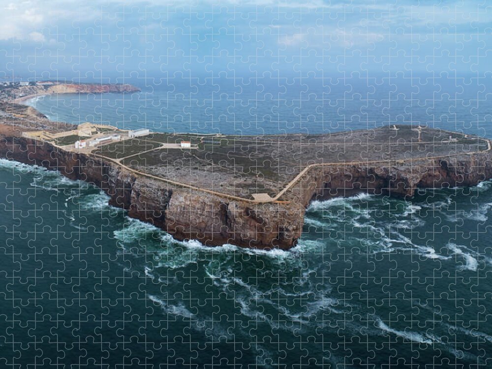 Sagres Jigsaw Puzzle featuring the photograph Sagres Fortress on cape in Portugal by Mikhail Kokhanchikov
