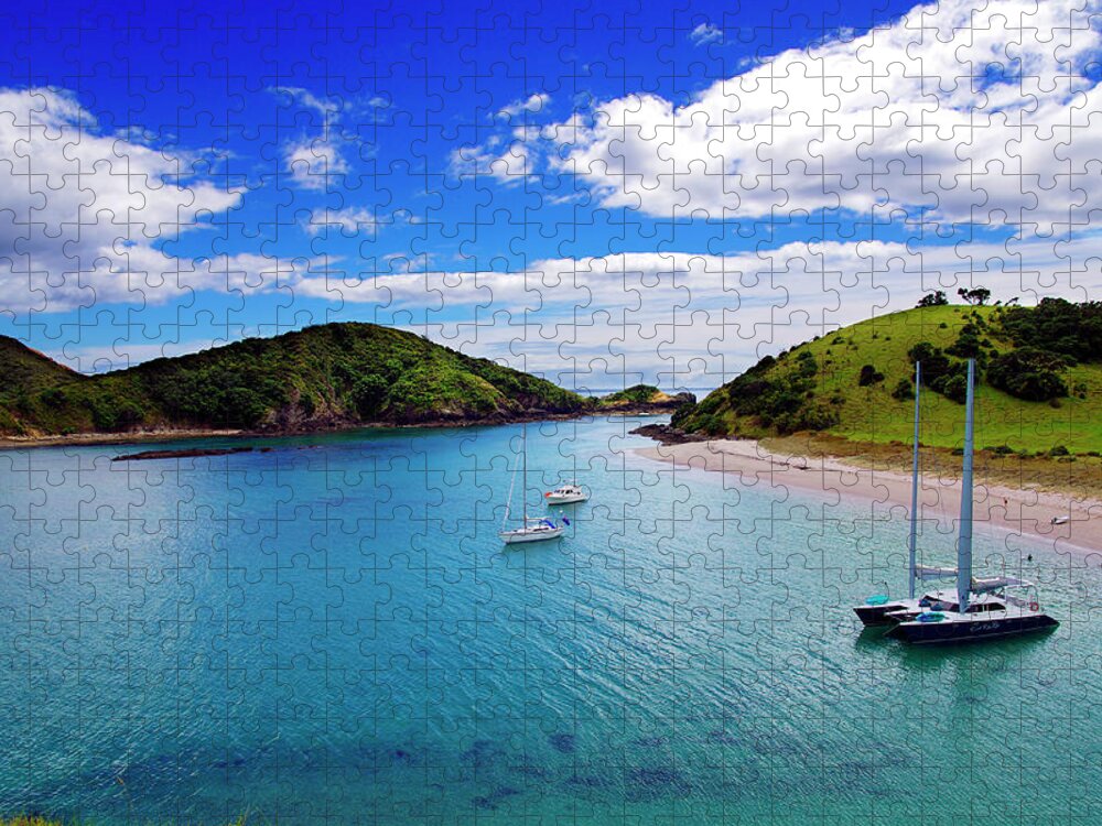 Sailing Jigsaw Puzzle featuring the photograph Sailing in Paradise - Bay of Islands, New Zealand by Kenneth Lane Smith