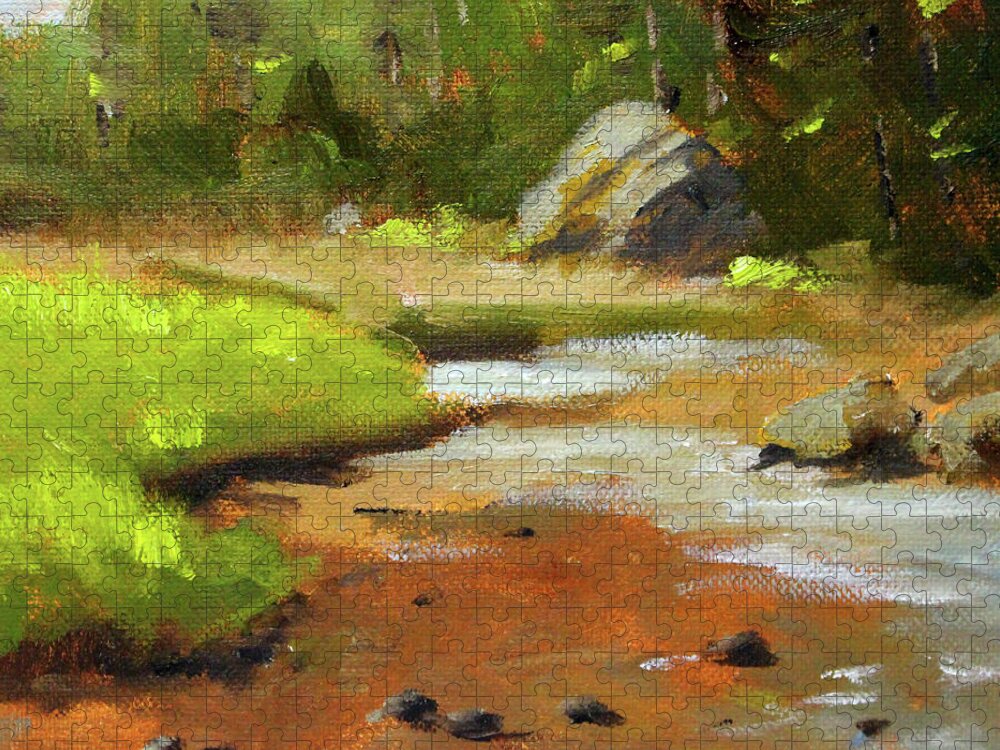 Salt Creek Jigsaw Puzzle featuring the painting Salt Creek Shore by Nancy Merkle