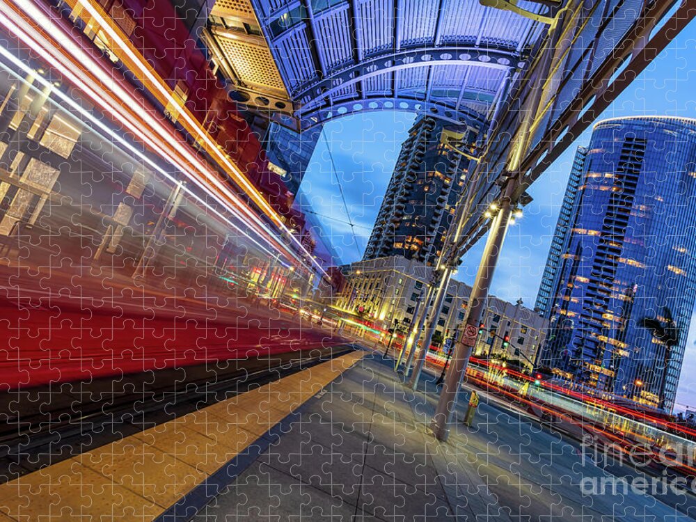 Track Jigsaw Puzzle featuring the photograph San Diego at Light Speed by Sam Antonio