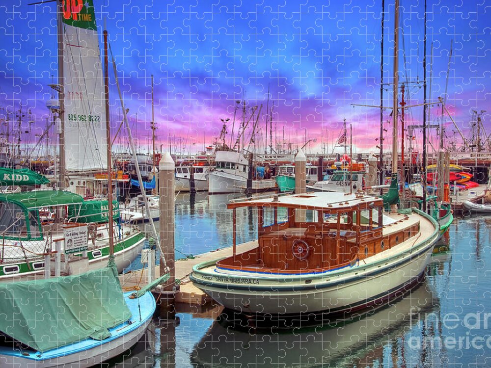 Santa Barbara Defines Luxury Living And Service On The American Jigsaw Puzzle featuring the photograph Santa Barbara Marina Boats by David Zanzinger