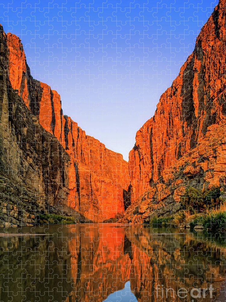 America Jigsaw Puzzle featuring the photograph Santa Elena Canyon by Inge Johnsson