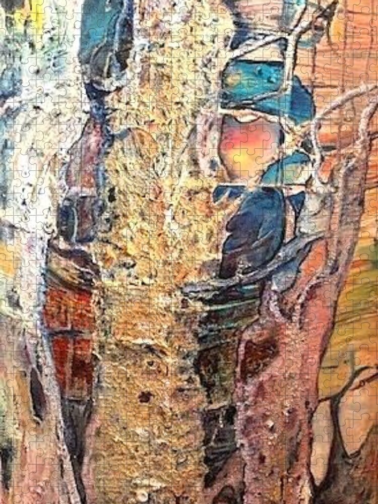 Trees Puzzle featuring the painting Sapelo by Peggy Blood