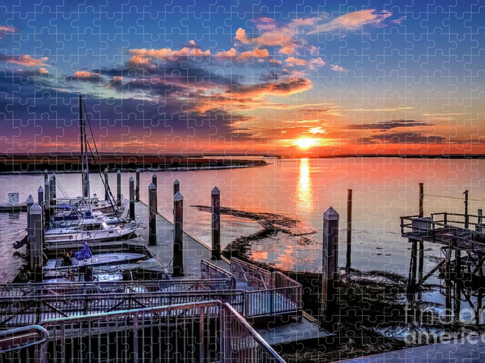 Savannah Jigsaw Puzzle featuring the photograph Savannah Sunset by Shelia Hunt