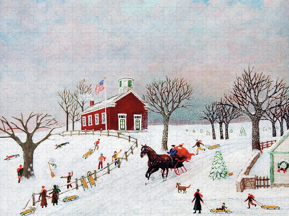 Schoolhouse - Winter Jigsaw Puzzle by Peter Koenig - Pixels