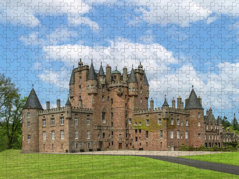  Jigsaw Puzzle featuring the photograph Scotland's Glamis Castle by Marcy Wielfaert