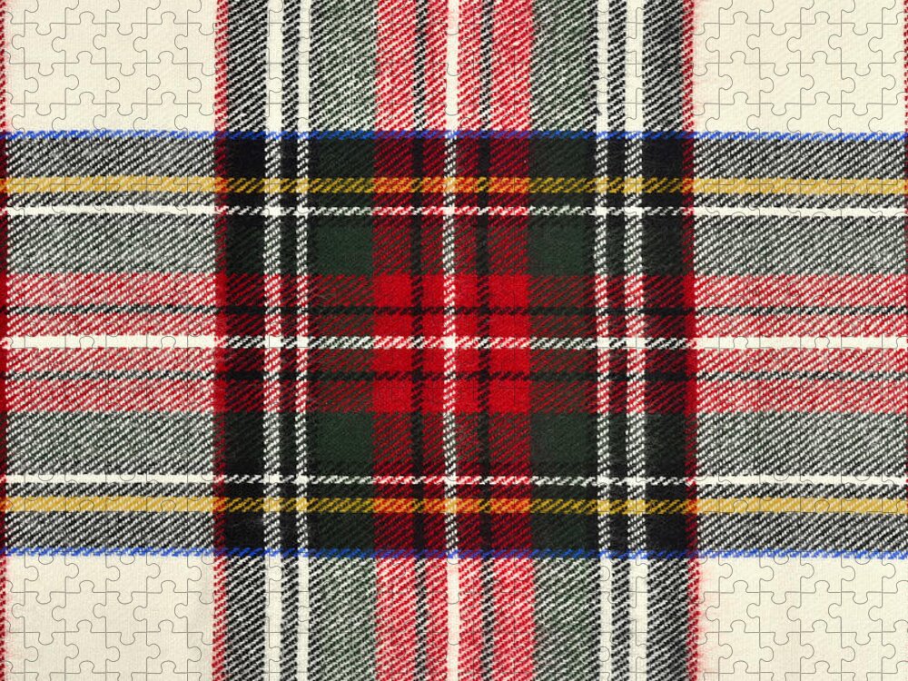 opladen Bedrijf overschot Scottish tartan pattern. Red and white wool plaid print as background.  Symmetric square pattern. Jigsaw Puzzle by Julien - Pixels
