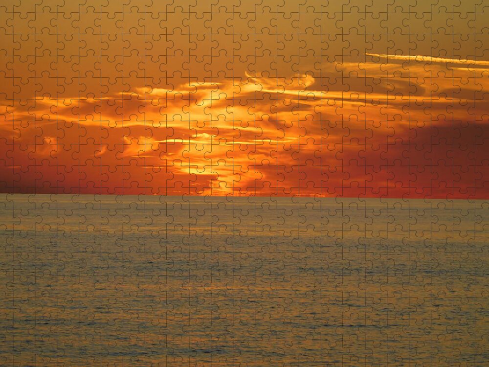 Beach Jigsaw Puzzle featuring the photograph Scribble in the Sky by Karen Stansberry