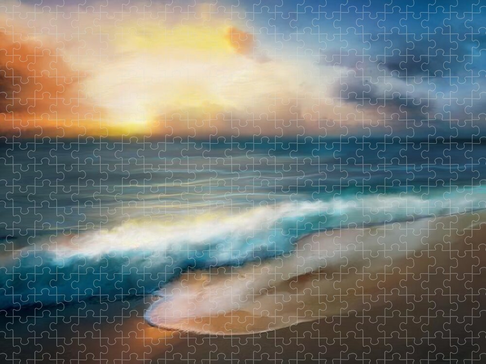 Ocean Jigsaw Puzzle featuring the digital art Sea View 283 by Lucie Dumas