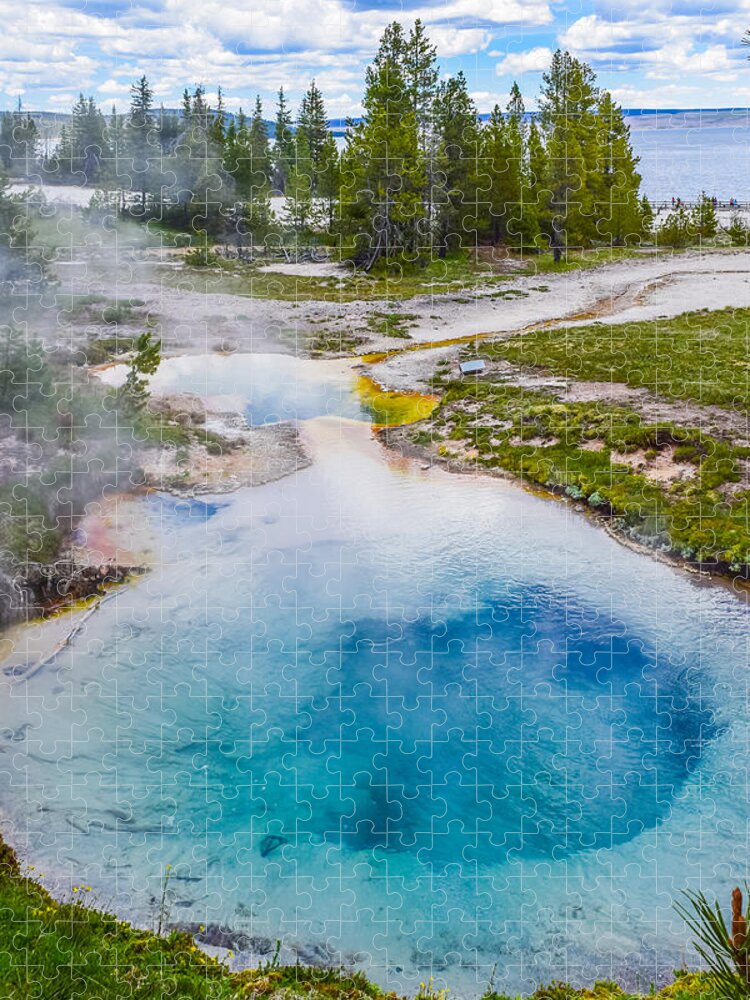 Seismograph Jigsaw Puzzle featuring the photograph Seismograph Pool - Yellowstone National Park by Bonny Puckett