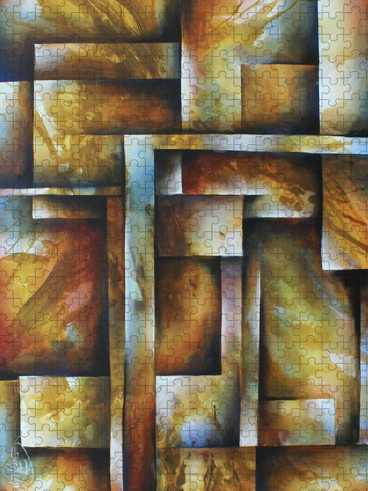Cubism Jigsaw Puzzle featuring the painting Stop by Michael Lang