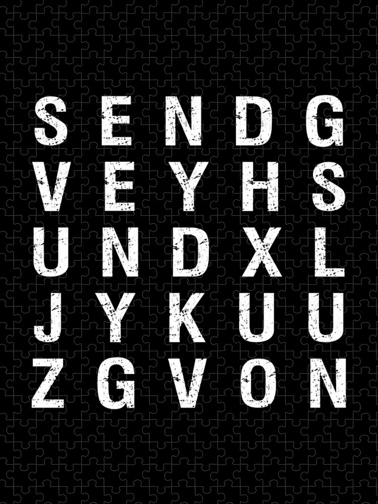 Funny Jigsaw Puzzle featuring the digital art Send Nudes Word Search by Flippin Sweet Gear