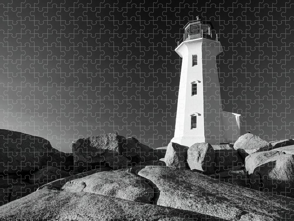 Lighthouse Jigsaw Puzzle featuring the photograph Sentinel On The Rocks by Ginger Stein