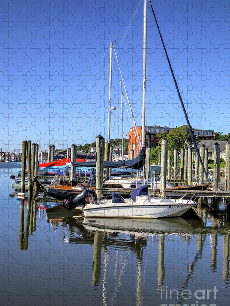 Mystic Jigsaw Puzzle featuring the photograph Serenity on Mystic Waterfront by Shelia Hunt