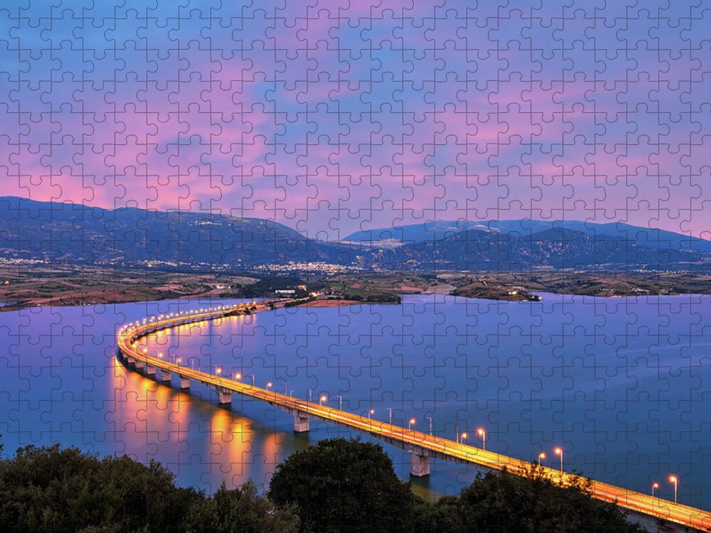 Servia Jigsaw Puzzle featuring the photograph Servia High Bridge at Polyfytos Lake by Alexios Ntounas