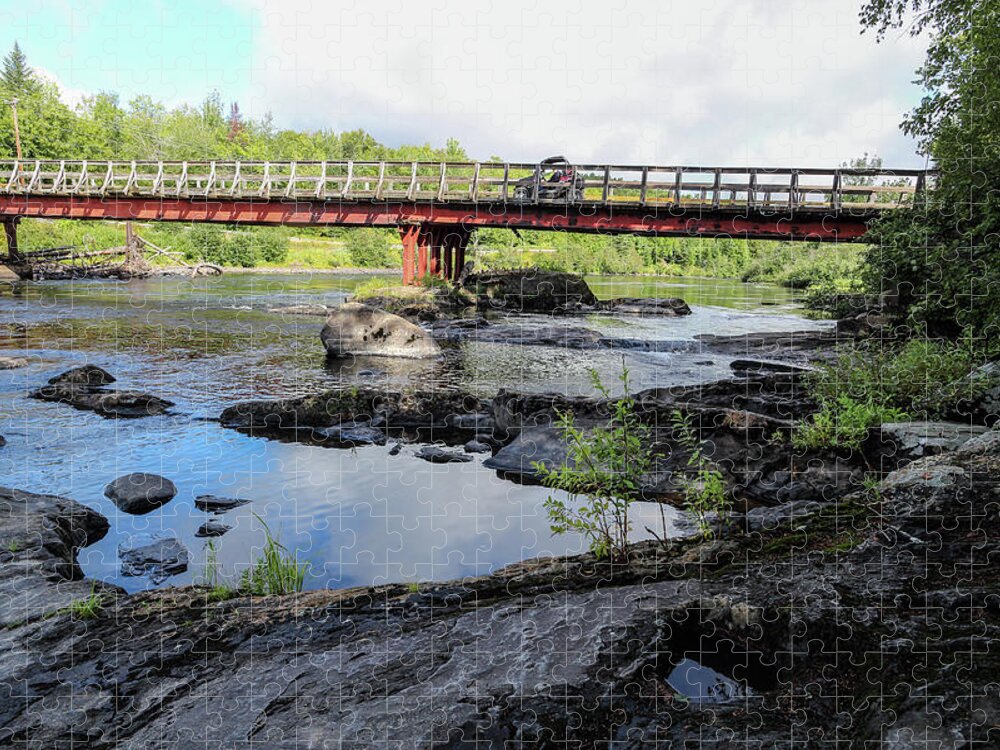 New Hampshire Jigsaw Puzzle featuring the photograph Seven Islands Bridge - Androscoggin River - Errol, New Hampshire by Brett Pelletier