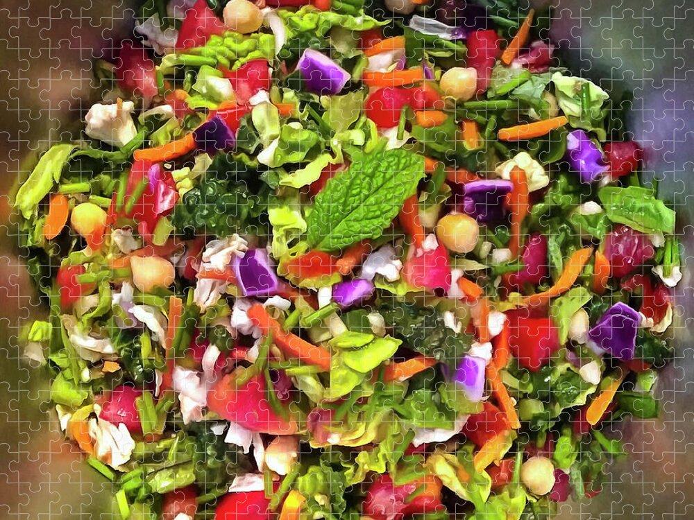 Salad Jigsaw Puzzle featuring the photograph Shabbat Saturday Salad by Brian Tada