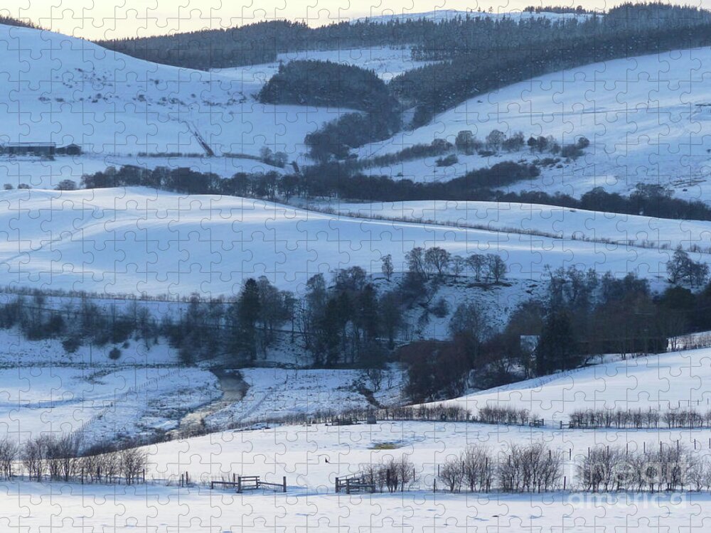 White Jigsaw Puzzle featuring the photograph Shades of White - Rolling Hills by Phil Banks