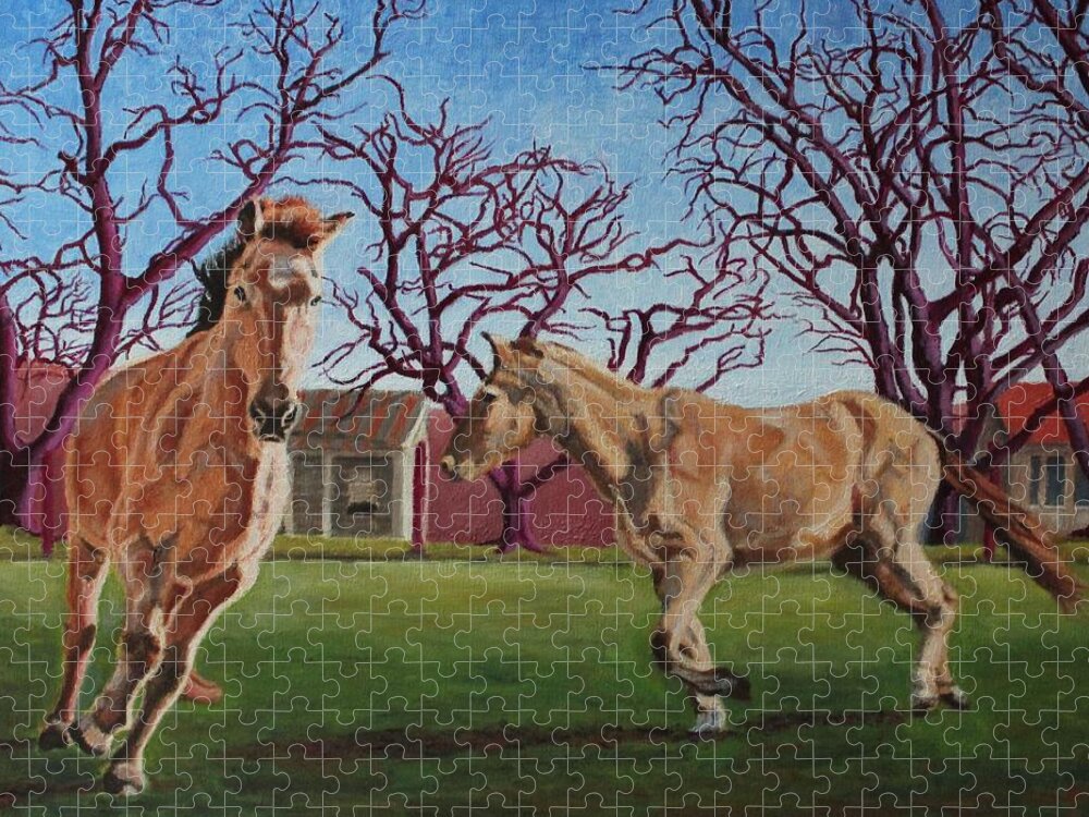American Mustang Jigsaw Puzzle featuring the painting Sham by Vera Smith