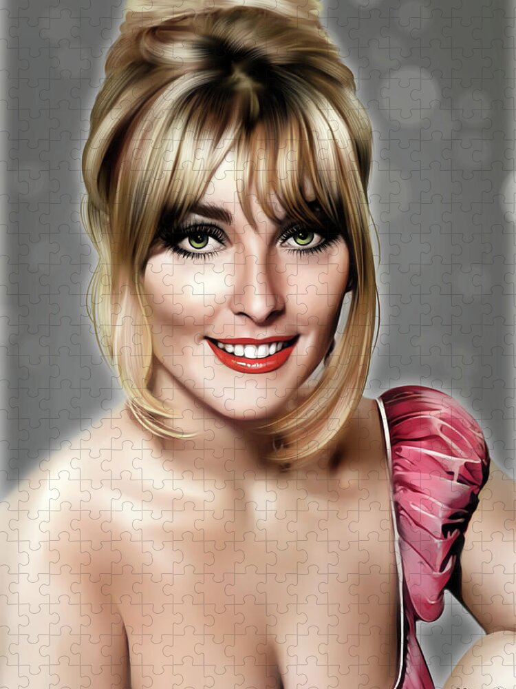 Bio Jigsaw Puzzle featuring the painting Sharon Tate painting - 2 -b1 by Movie World Posters