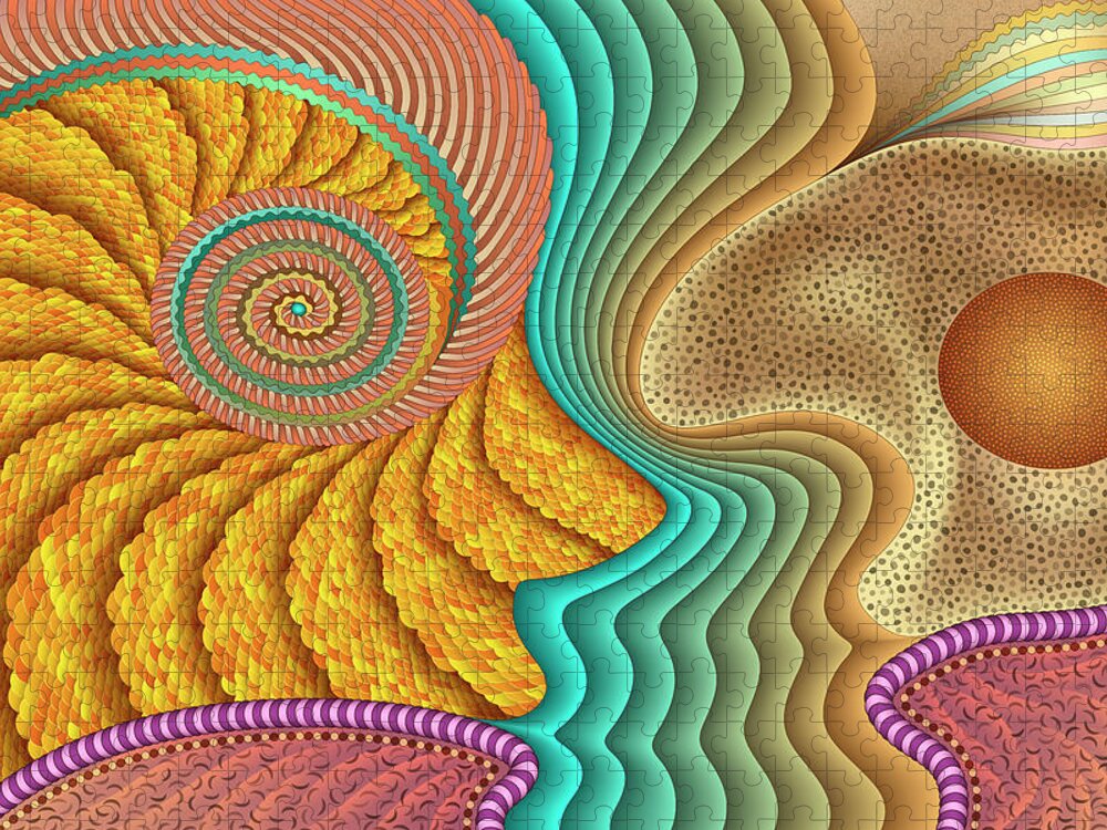 Just Another Pretty Face Jigsaw Puzzle featuring the digital art She Sells Seashells by Becky Titus
