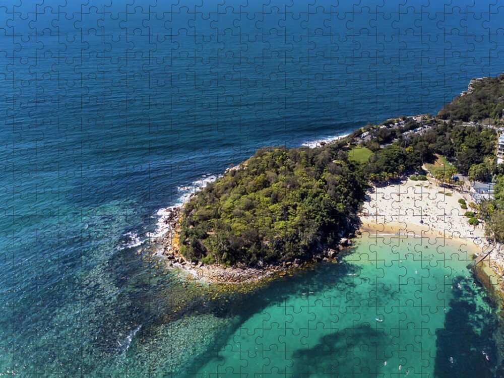 Summer Jigsaw Puzzle featuring the photograph Shelly Beach Panorama No 1 by Andre Petrov
